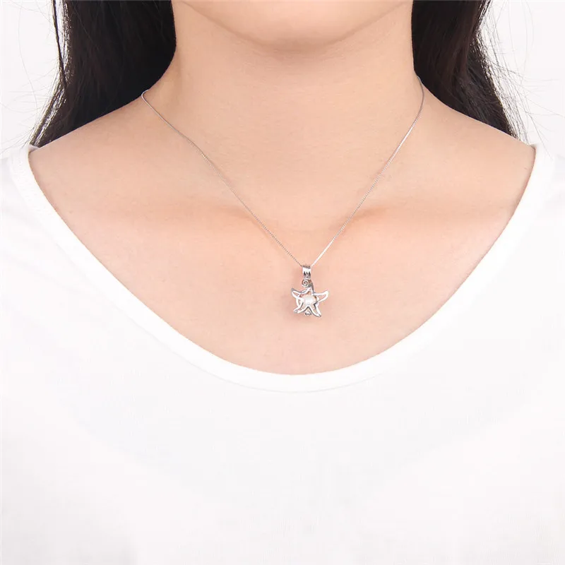 Цепочка с подвеской в виде морской звезды из серебра 925 пробы | Украшения и