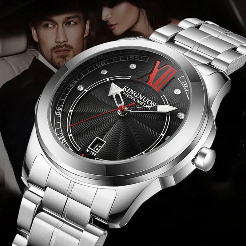 Часы мужские кварцевые с римскими цифрами из нержавеющей стали|Кварцевые часы| |