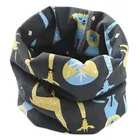 Детский хлопковый шарф на осень и зиму, модный теплый шарф с мультяшным рисунком для мальчиков и девочек, волшебный шарф с круглым воротником