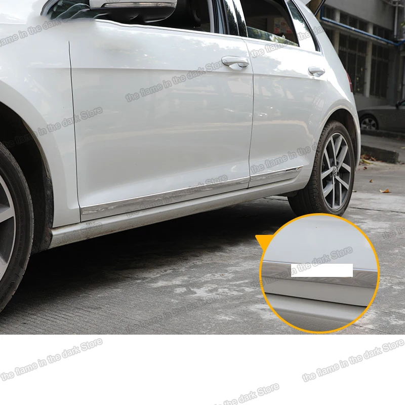 

lsrtw2017 silver car door edge trims for volkswagen golf 7 vw decoration 2013 2014 2015 2016 2017 2018 2019 frame body kit