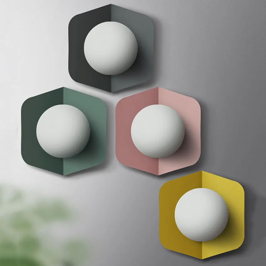 Скандинавские светодиодные Стеклянные Настенные светильники Macaron современный