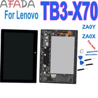 new for lenovo tab 3 10 plus za0y za0x tb3 x70 lcd display touch screen digitizer assembly replacement repair parts with frame