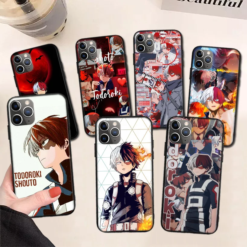 

My Hero Academia Todoroki Shoto Black Phone Case For Apple iPhone 11 13 Pro Max 12 Mini X XS XR 7 Plus 6 6S 8 + SE 5S Pattern