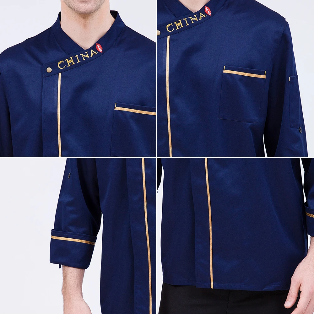 Униформа шеф-повара для женщин и мужчин куртка с длинным рукавом кухни ресторана