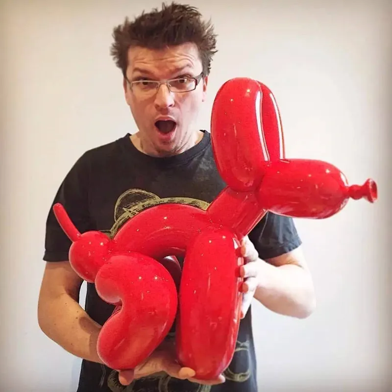 

Pooping Balloon Dog Statue Art Figurine Resin Craft Abstract Animal Sculpture Decor Home Decorations Miniatures Xmas Gift R1012