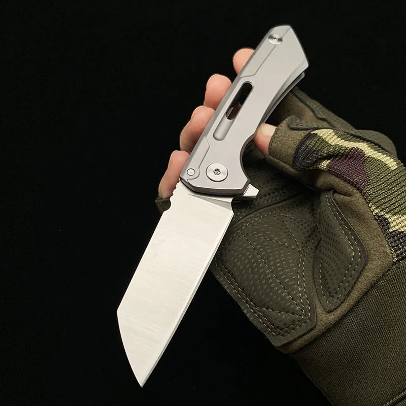 

High Hardness D2 Steel Folding Knife Multifunctional Steel Handle Outdoor Camping Folding Knife Portable EDC Self-Defense Knife