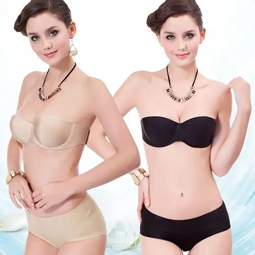 Сексуальные бюстгальтеры для женщин цельный бюстгальтер без бретелек пуш ап