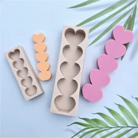 5 holes heart shape columnar candle mold diy aromatherapy plaster making mold moule bougie glacon home chocolate baking mould