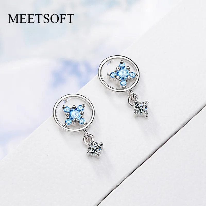 MEETSOFT серьги-подвески из стерлингового серебра 925 пробы предотвращающие аллергию