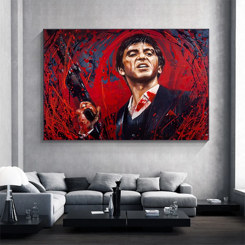 Художественный постер с изображением Тони Монтаны в стиле граффити, альпацино, скаллицо, фотография для украшения гостиной Художественный постер с изображением Тони Монтаны в стиле граффити, альпацино, скаллицо, фотография для украшения гостиной