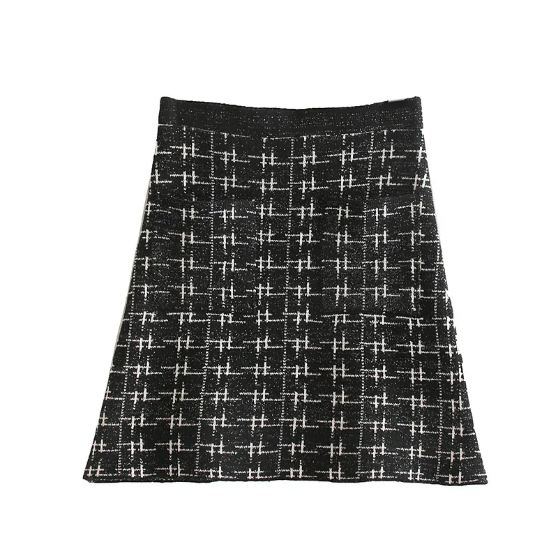 Черная плиссированная юбка с высокой талией клетчатые юбки женская одежда