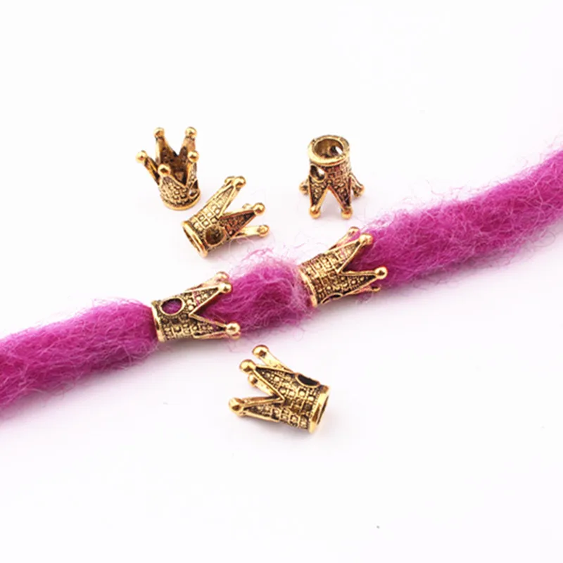 5/10 шт. корона большие бусины с отверстиями африканские плетеные золотые