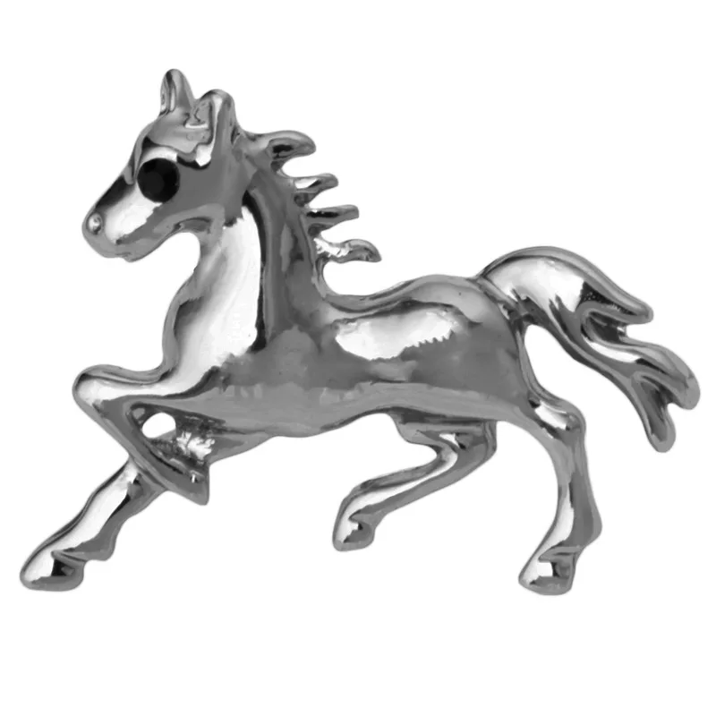 Korean Metal Animal Horse Brooches for Men and Women Suit Shirt Corsage Hijab Pins and Brooch Fashion Jewelry Accessories images - 6