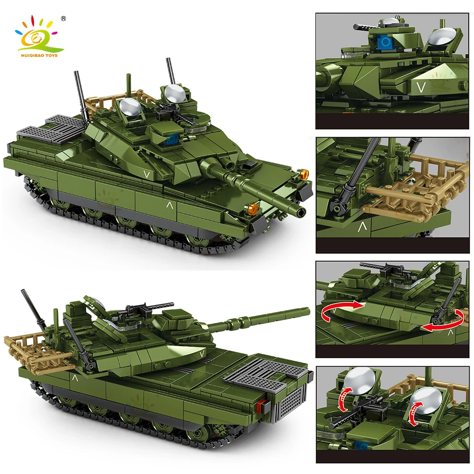 HUIQIBAO военный армейский AMX-56 главный боевой танк строительные блоки WW2 городской