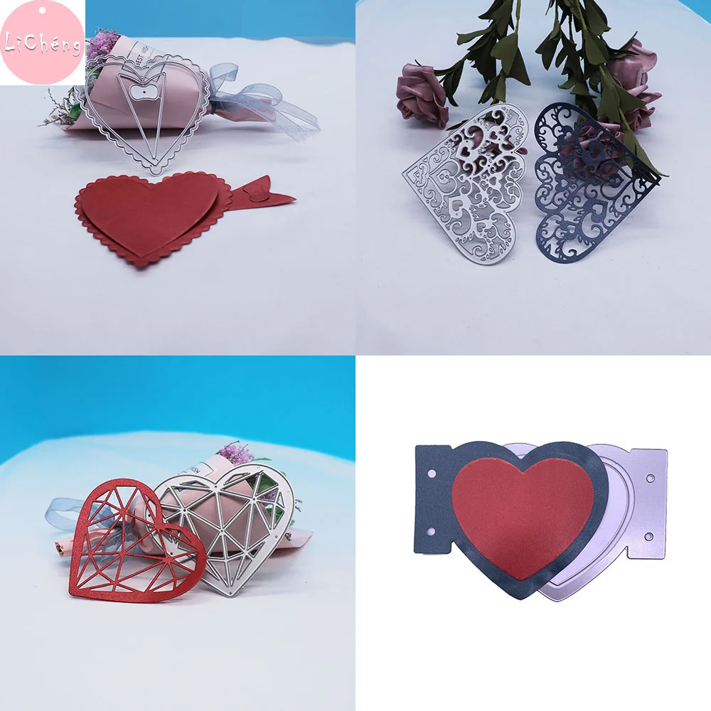

Heart Dies Clear Stamps for Scrapbooking Photo Album Stencil Embossing Folder Craft Slimline Card Dies Molds Stamps Card Making