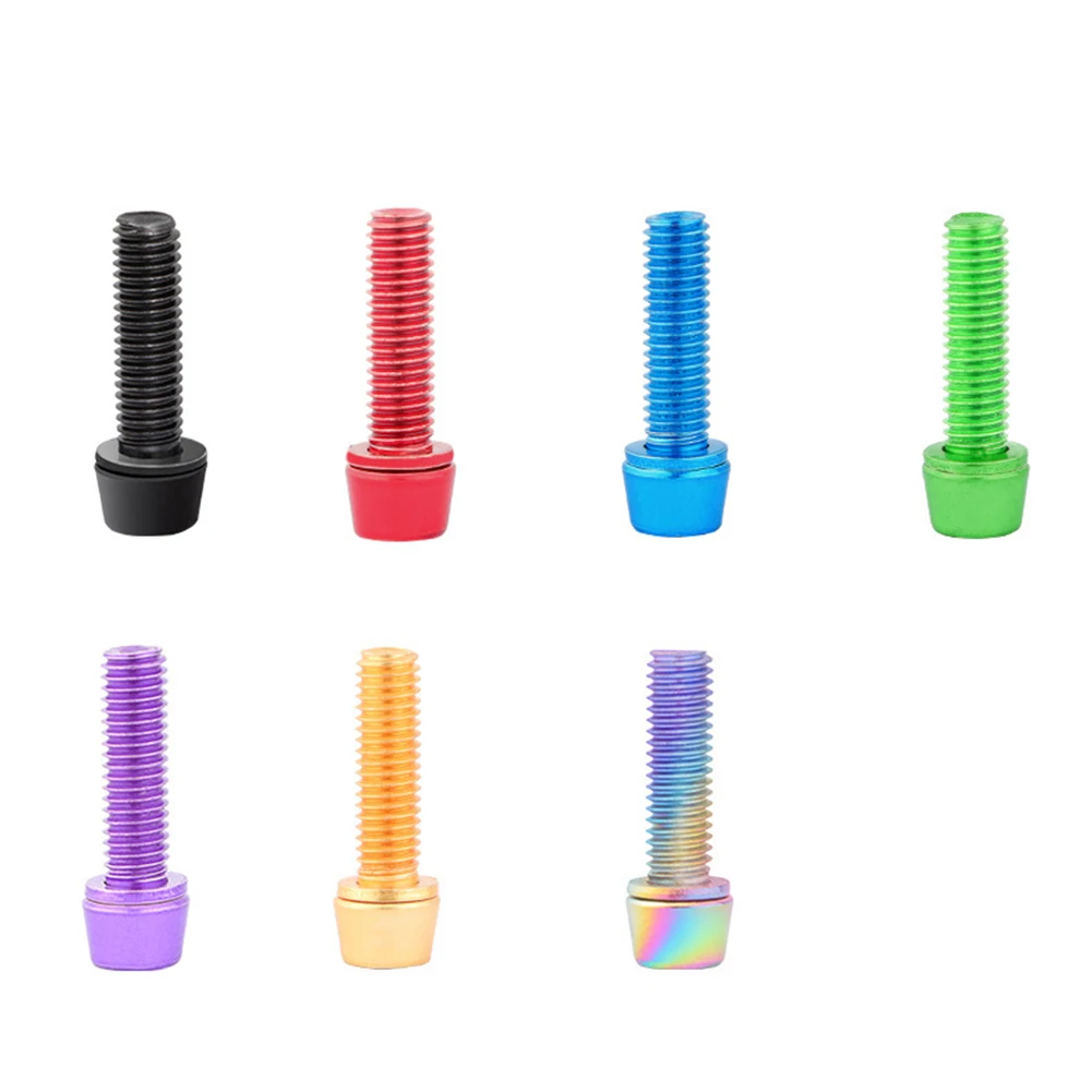 6pcs/set MTB Stem Bicycle Handlebar Titanium Bike Screws Colorful Stainless Steel Bike Screws M5*18MM Stem Riser Screw In Bolts
