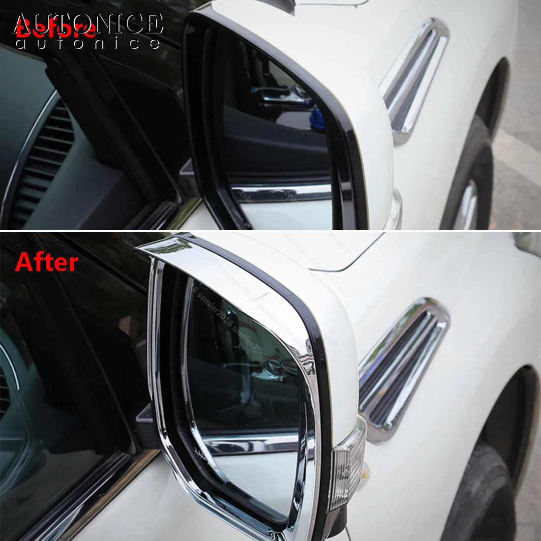 Козырек от дождя ABS крышка зеркала боковой двери подходит для Nissan Patrol Y62 Armada Infiniti