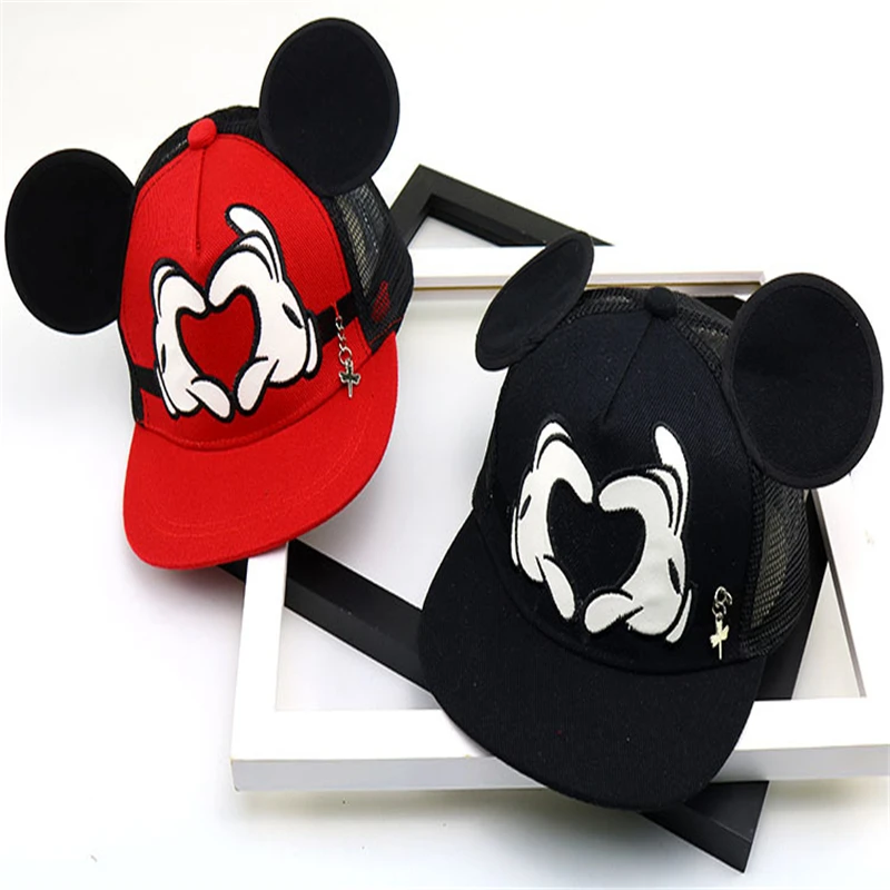 Новая детская бейсболка с Микки Маусом милая бейсбольная кепка ушками для