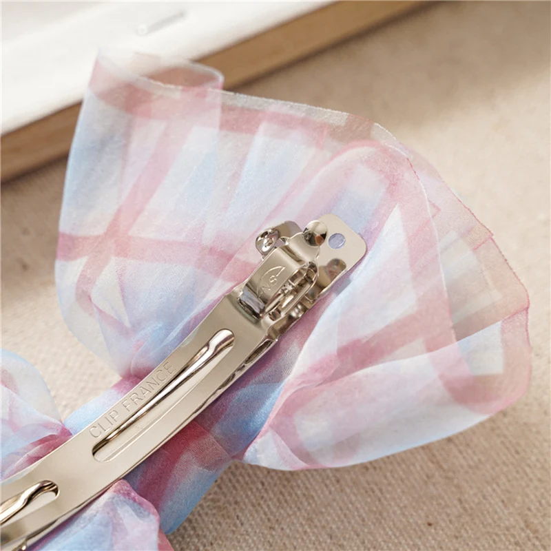 

Korean Organza Hair Bands Bowknot Hairpins Women Ponytail Holder Sweet Plaid Soft Elastic Hair Tie Ropes Lady Hair Accessories