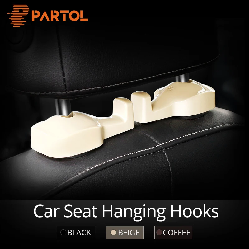 Partol 2 шт. заднем сиденье автомобиля крючки подголовник вешалка сумки Организатор