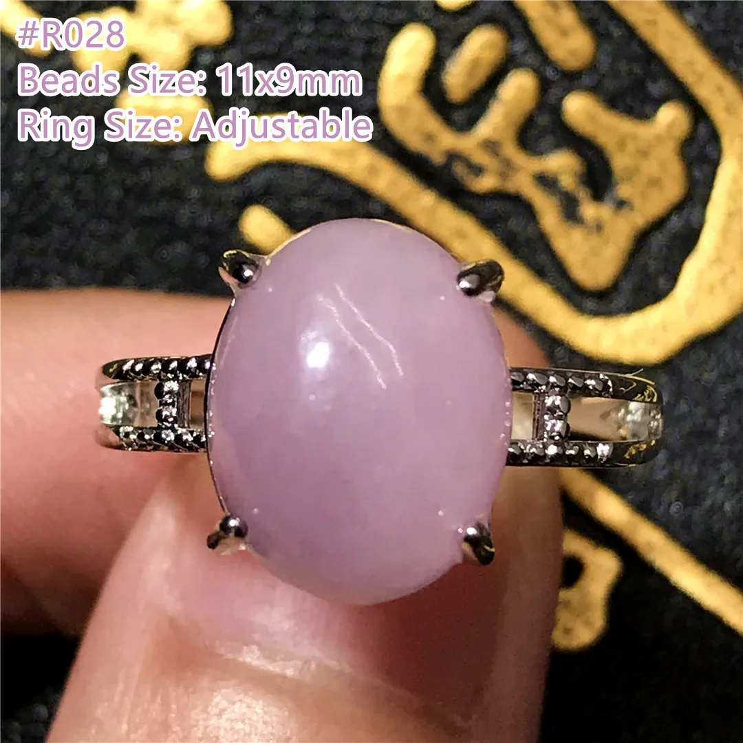 

Кольцо из натурального фиолетового кунцит для женщин и мужчин, восстанавливающий подарок с любовью, хрустальный серебряный камень, бусины ...