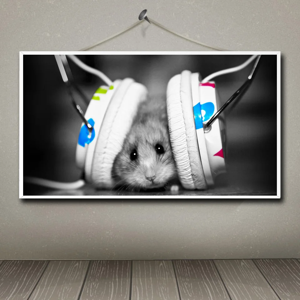 Милый хомяк Животные Современное украшение для дома фотографии шелковая Плакаты