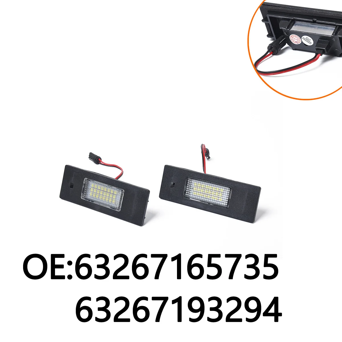 

Новая светодиодный менная Светодиодная лампа 6500K для номерного знака 63267165646 Подходит для BMW E64 E81 F12 E85 OE:63267165735 63267193294