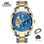 Мужские механические наручные часы с автоподзаводом и кожаным ремешком, 2019