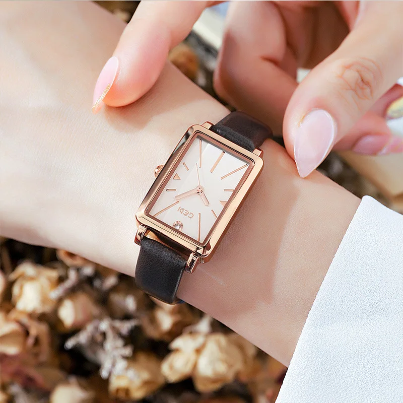 New belt small square watch ladies light and small fashion quartz watch enlarge