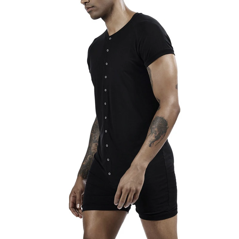 Мужская модная пижама в новом стиле пикантное боди с коротким рукавом и открытой