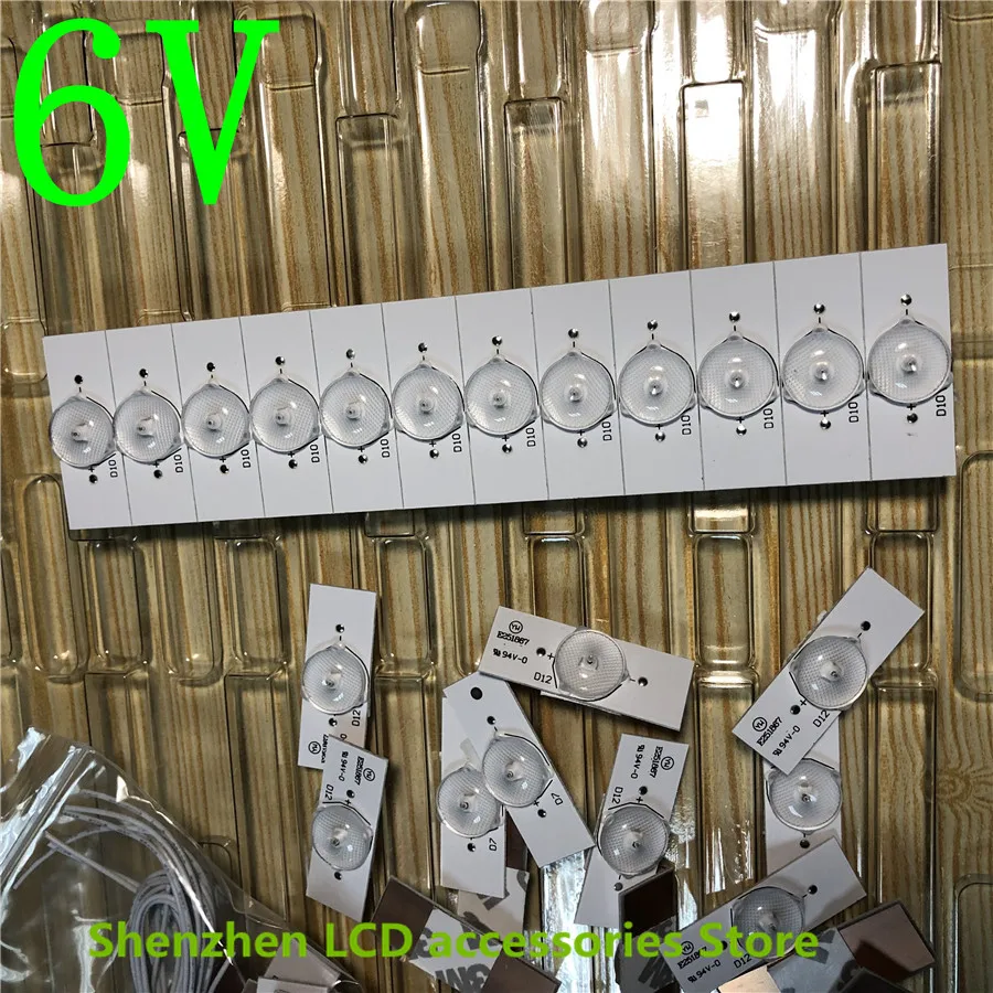 Светодиодные полосы 3v 6v лампы Диоды для подавления переходных скачков напряжения 32-65 дюймов оптический объектив фильтра Подсветка