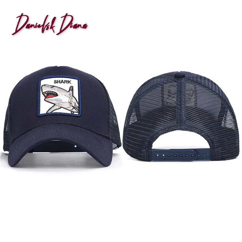 

2020 New Arrival Dad Hat Hot Style Shark Animals Spring And Summer Cap Breathable Mesh Cloth Embroidery Baseball