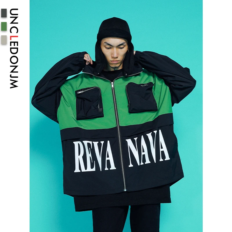 UNCLEDONJM Куртки мужские хип-хоп мульти-карманный спортивный костюм пальто Модная