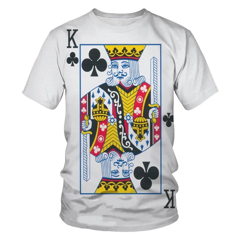 Игральные карты 3D печать мужская и женская модная футболка Покер уличная одежда свободная удобная ткань круглый вырез