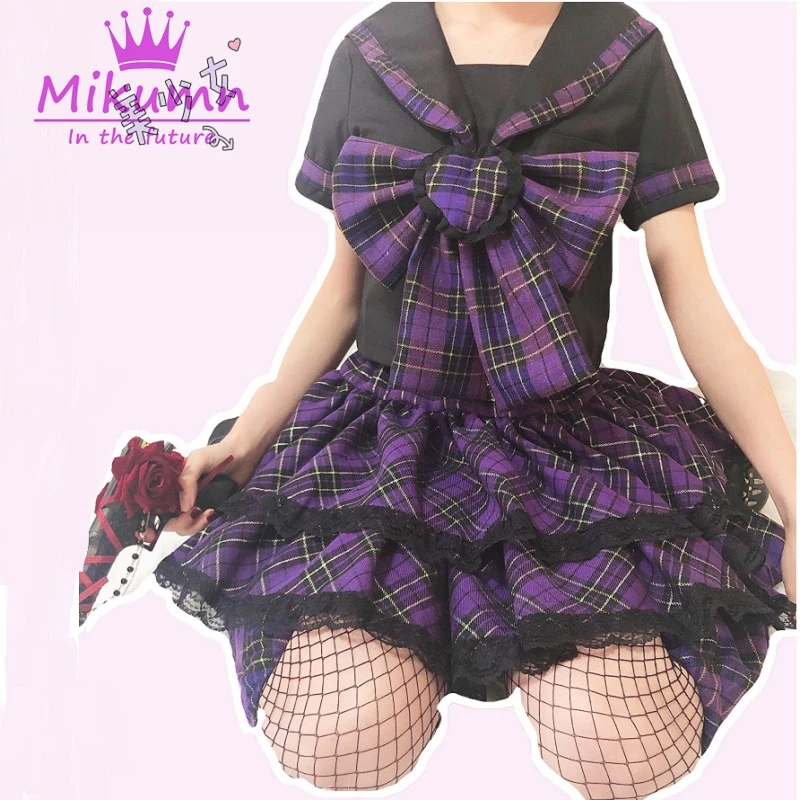 Юбка женская плиссированная в японском стиле Харадзюку милая Готическая мини