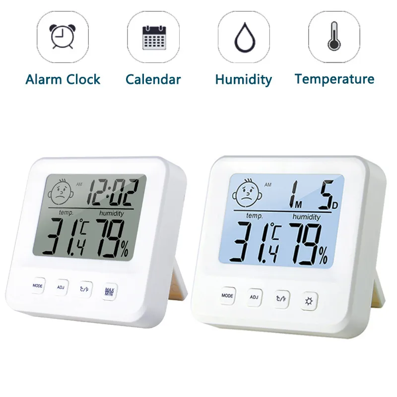 Amvolta Digital Weather Station Temperature Sensor Humidity Meter Thermometer Hygrometer Gauge LCD Indoor Convenient Baby Room |