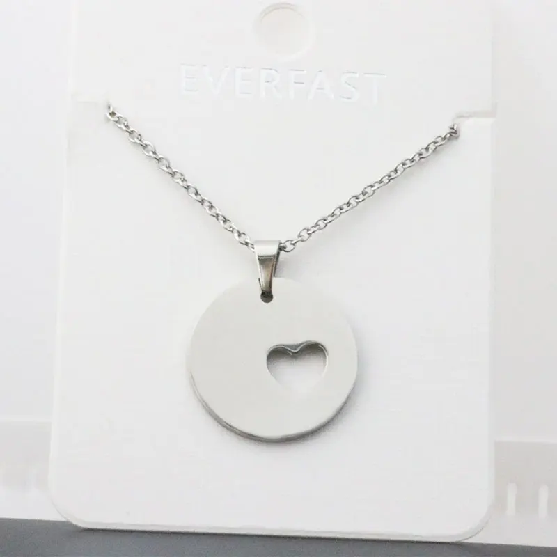 1pc New Classic Round Sun Heart Stainless Steel Custom Necklace Love Hearts Pendant Kids Girls Women Festival Jewelry | Украшения и