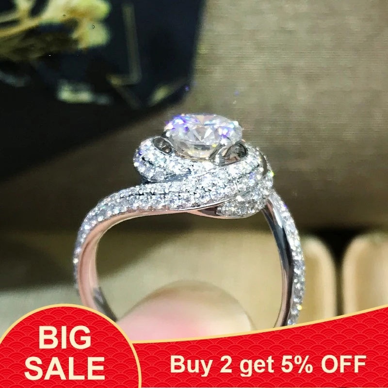 Женское Обручальное кольцо из серебра 925 пробы с фианитом | Украшения и