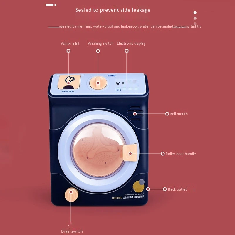 

Simulation Automatic Housekeeping Mini Electric Educational Washing Machine Toy Pretend Play Laundry Room Kids