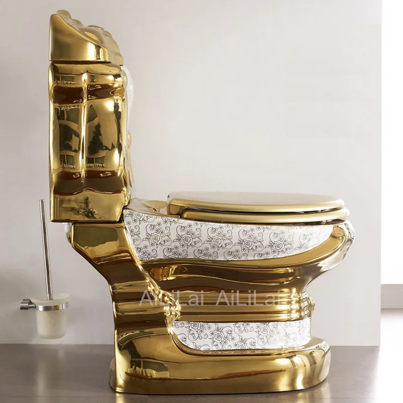 Старинный Европейский суд Сплит Стиль Золотой Туалет Отель Ванная комната