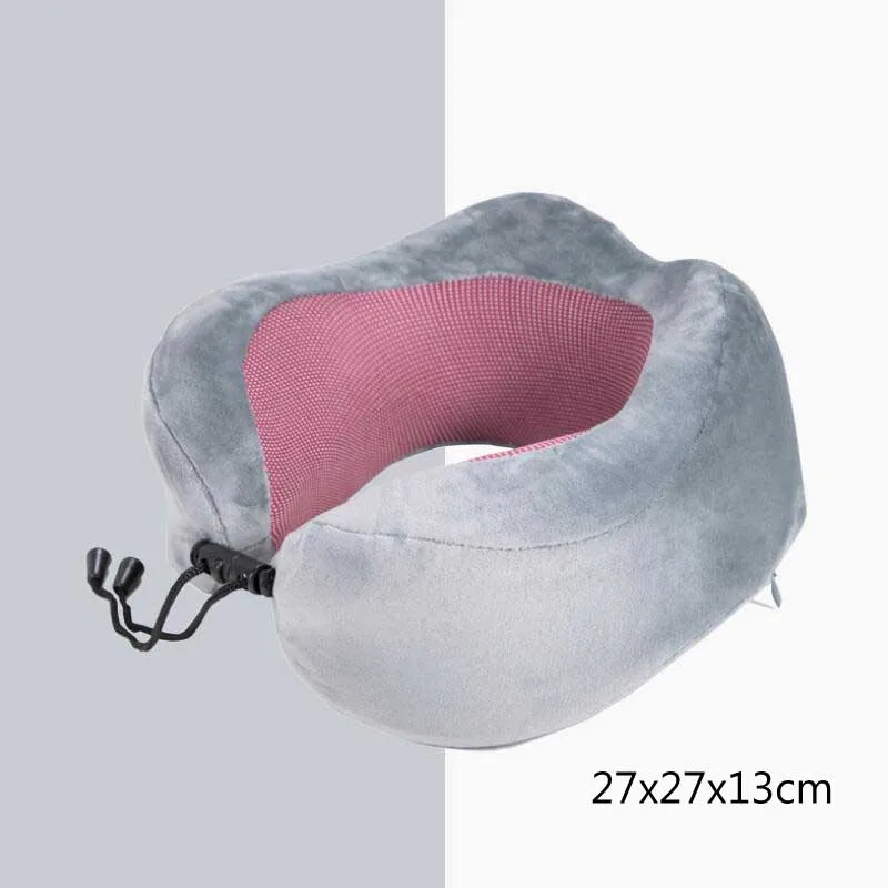 light grey style C Подушка с эффектом памяти для путешествий, для шеи, удобная, медленная, отскок, u-образная, воздушная подушка для защиты шеи, подушка для головы - Цвет: light grey style C