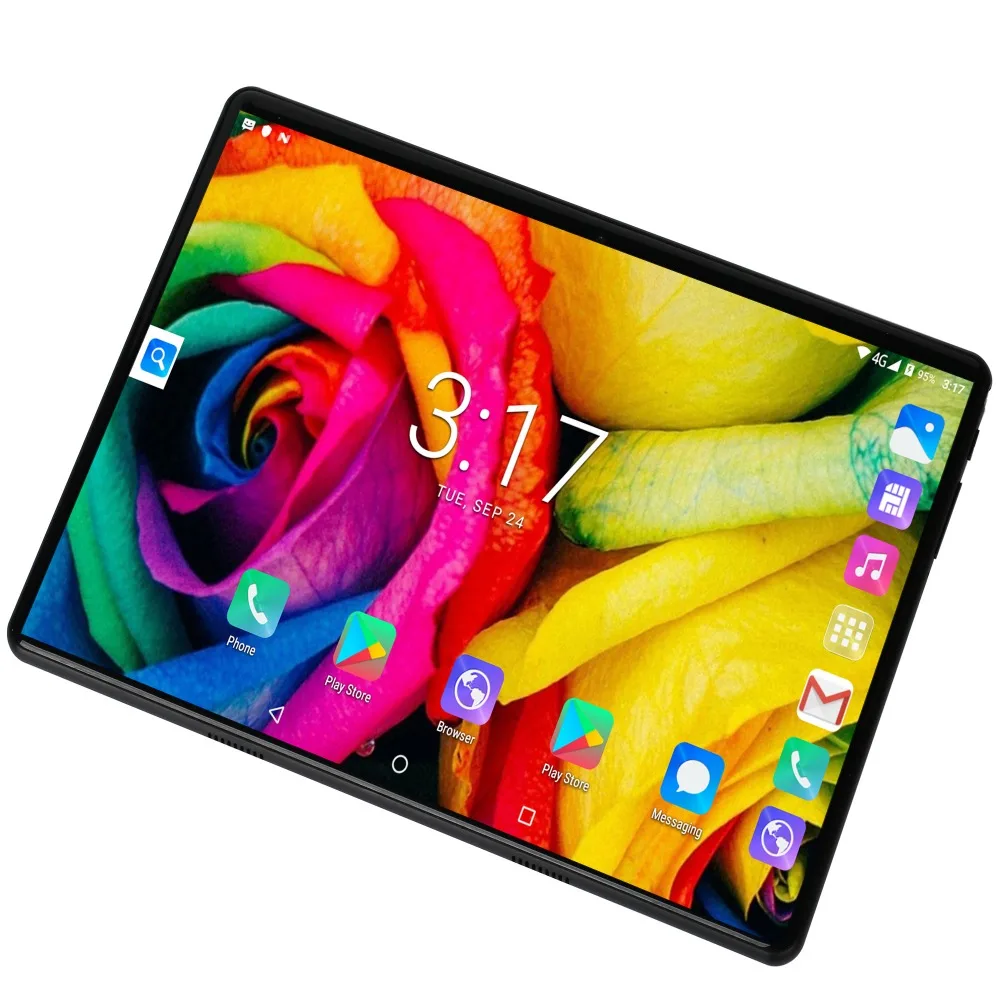 10,1 дюймов планшетный ПК Android 9,0 3G/4G Телефонный звонок десять ядер 8 ГБ/128 Гб Две sim-карты ips 2.5D Закаленное стекло gps планшет+ клавиатура
