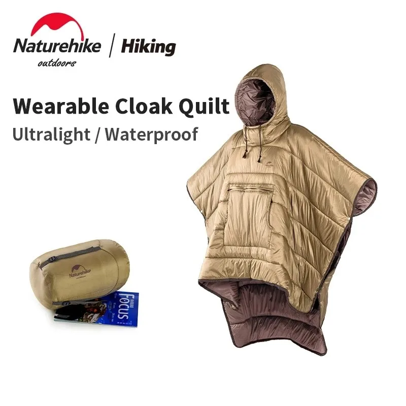 

2023 Naturehike Lazy Man Cloak Style Sleeping Bag Unisex Portable Outdoor Waterproof Camping Gear Warm Sleeping Quilt Winter