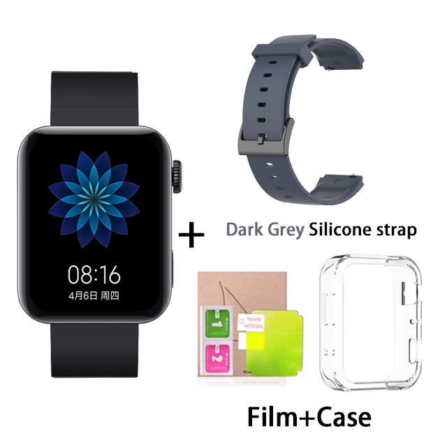 Black n grey strap Новые Xiaomi mi часы mi UI Android умные часы Bluetooth 4,2 многофункциональные часы с NFC A Ture Smart Wtach - Цвет: Black n grey strap