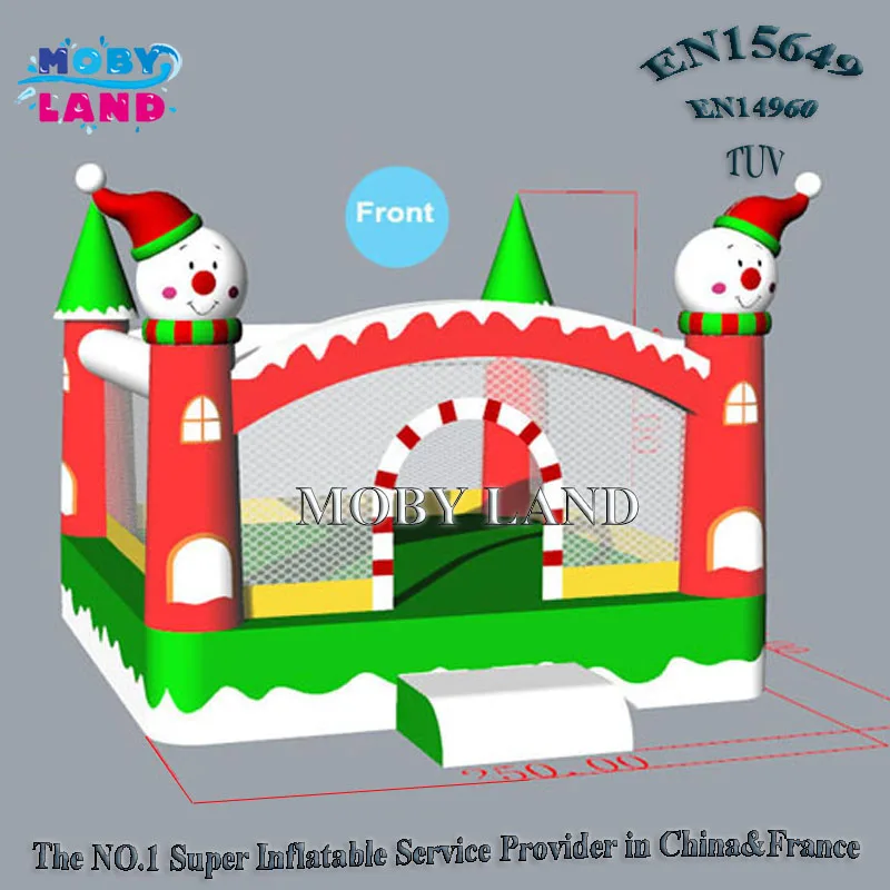 

Oxford Small Inflatable Jumper Tranpoline Christmas Snow Bounce House For Kids