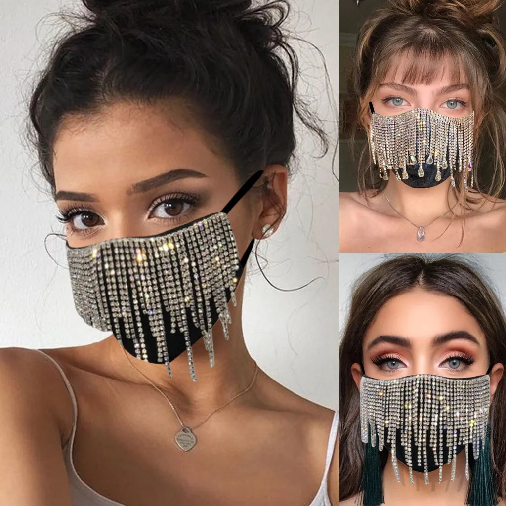 1 шт. маска для лица модная женщин маски косплея со сверкающими бриллиантами на