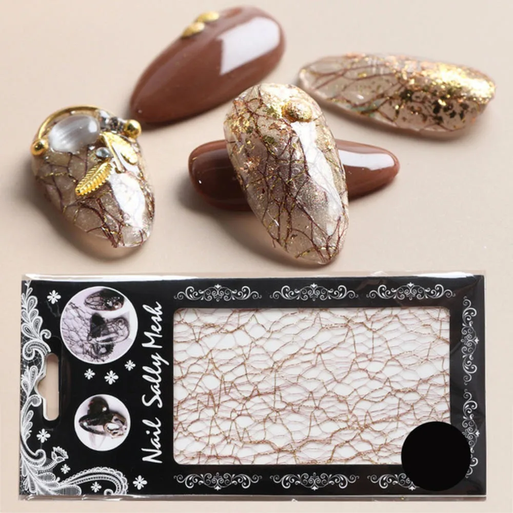 3D сетка стикер для ногтей Золотая Серебряная линия лента на ногти Holo клейкая