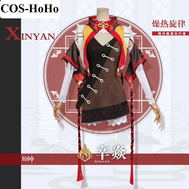 

Костюм для косплея COS-HoHo [на заказ] аниме Genshin Impact Xinyan Liyue, костюм для костюмированной вечеринки на Хэллоуин, новинка для женщин