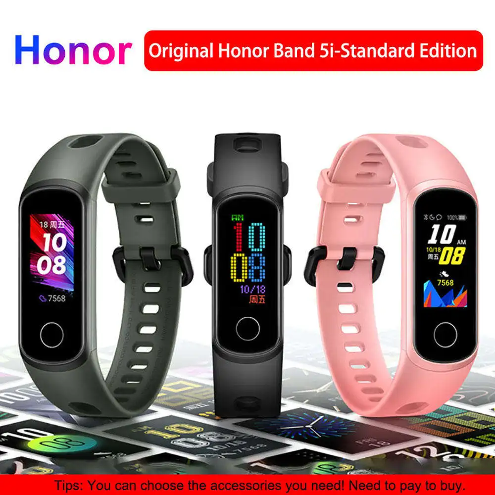 

Original Honor Band 5i Wristband AMOLED Huawe honor smart watch sleep swimming sport tracker SpO2