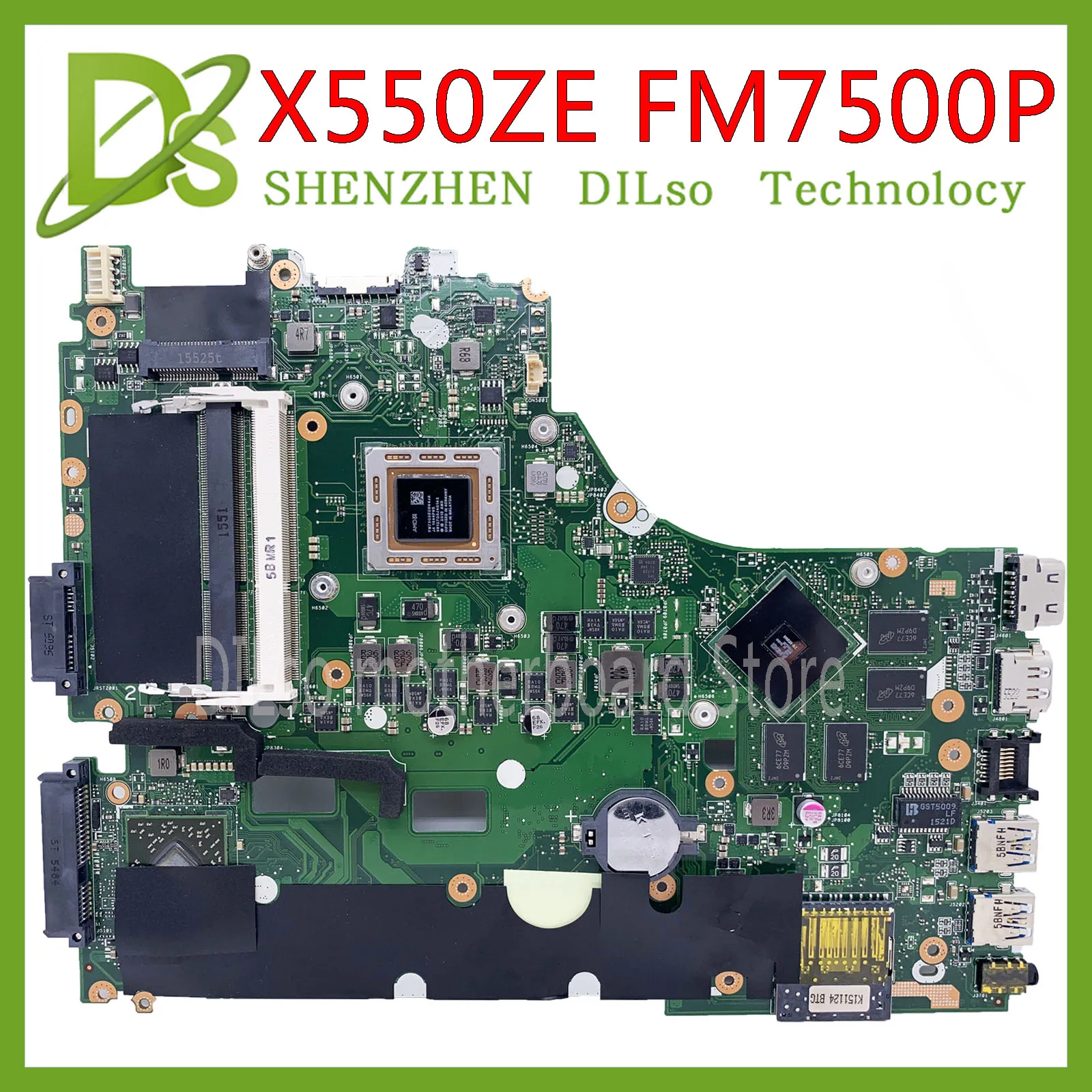 KEFU X550ZE For ASUS VM590Z X550ZE X550ZA Laptop Motherboard X550ZE  Mainboard rev2.0 type1 LVDS interface type2 EDP test